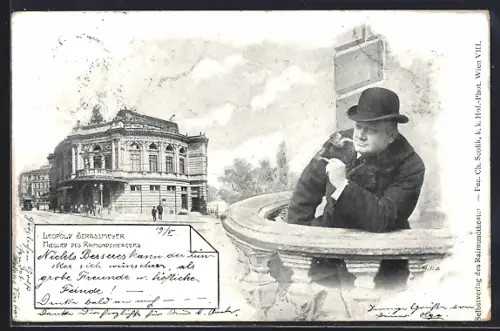 AK Schauspieler Leopold Strassmeyer mit Hut und Zigarette