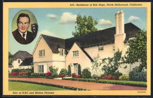 AK Schauspieler Bob Hope und seine Villa in North Hollywood