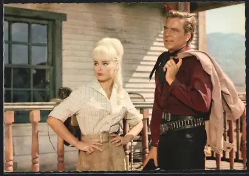 AK Filmszene aus Karl May-Film Unter Geiern, Annie und Martin