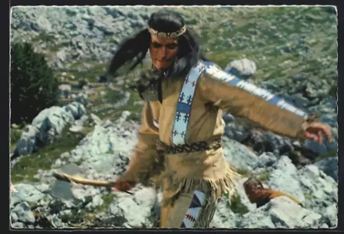 AK Winnetou I, Pierre Brice in einer Kampfszene