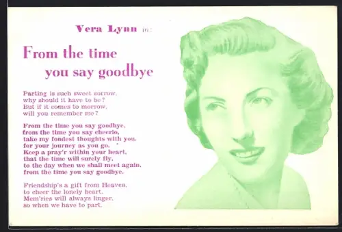 AK Schauspielerin Vera Lynn in From the time you say goodbye