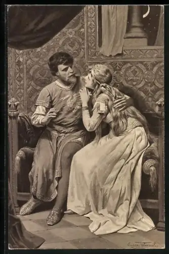 AK Lohengrin redet mit seiner Geliebten aus Richard Wagners Parsival