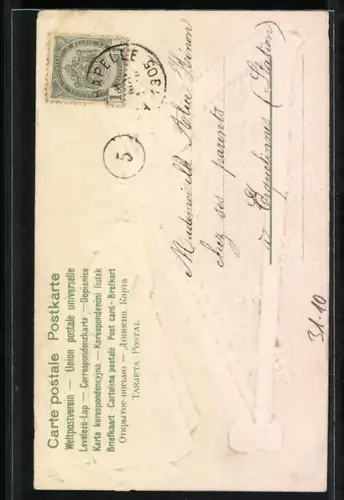 AK Fräulein mit Hut und Blumen spielt Harfe, Geburtstagsgruss