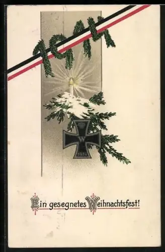 AK Eisernes Kreuz mit Tannengrün, 1914