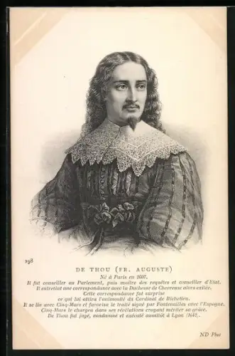 AK Portrait von Fr. Auguste de Thou