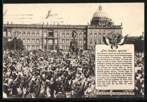 AK Berlin, Kaiseransprache am Kgl. Schloss