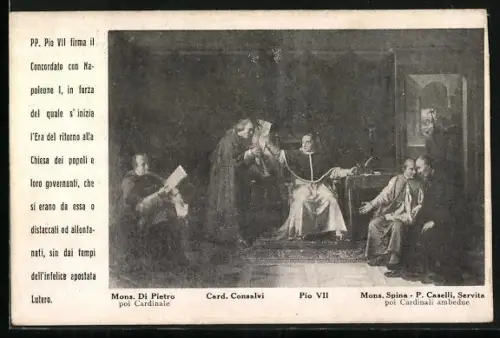 AK PP. Pio VII firma il Concordato con Napoleone I.