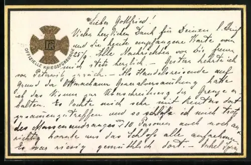 AK Rotes Kreuz Nr. 49, Offizielle Kriegsfürsorge, Kriegsfürsorgeamt