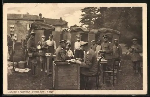 AK Feldpost, Schreiben der Briefe hinter der Front
