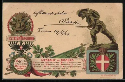 AK 1.7.9. Battaglione, Palestro 10 Maggio 1859 Medaglia d`Oro