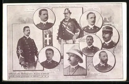 AK Ufficiali del Battaglione Alpino d`Africa, italienische Offiziere