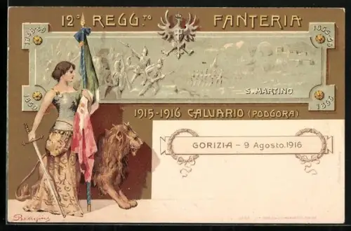 AK 12. Regg. Fanteria, S. Martino, 1916 - 1916 Calvario, Podgora