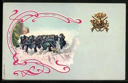 AK 33. Regg. Fanteria, 24. Gennaro 1861, Roma 1870