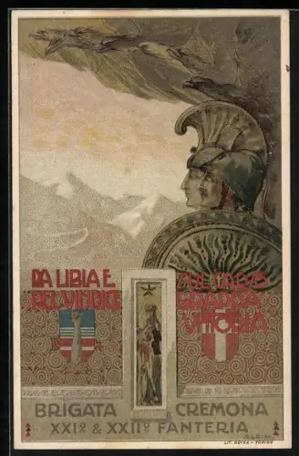 Künstler-AK Brihata Cremona, 21° e 22° Fanteria, italienisches Infanterie-Regiment