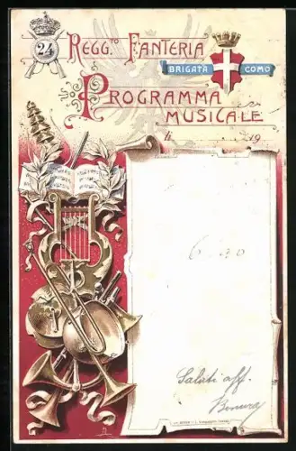 AK 24. Regg. Fanteria, Programma Musicale