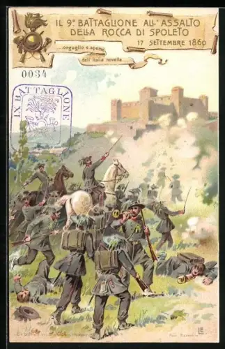 AK Spoleto, 9.Battaglione all`Assalto della Rocca di Spoleto 17.Sept. 1860