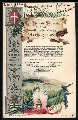 Lithographie 13°, La Brigata Pinerolo, italienisches Infanterie-Regiment