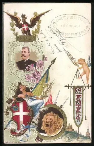 Lithographie 82° Fanteria, Macalle, Savoia, italienisches Infanterie-Regiment