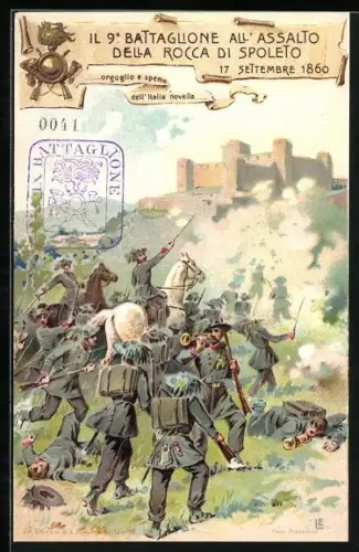 AK Spoleto, 9.Battaglione all`Assalto della Rocca di Spoleto 17.Sept. 1860