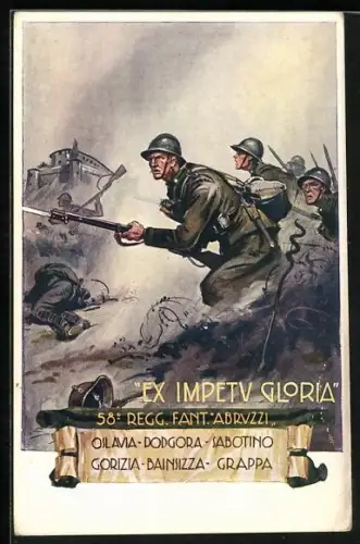 AK 58. Regg. Fant. Abruzzi, Ex Impetu Gloria
