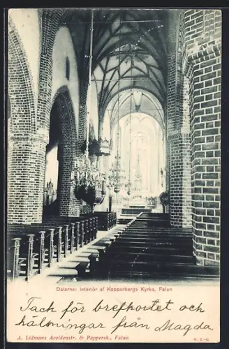 AK Falun, Dalarne: Interiör af Kopparbergs Kyrka
