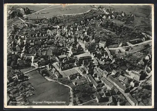 AK Ottweiler, Ortsansicht vom Flugzeug aus