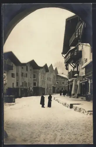 AK Berchtesgaden, Die Innenstadt im Winter
