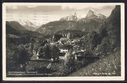AK Berchtesgaden, Watzmann, Schönfeldspitze, Funtensee und Grünsee-Tauern