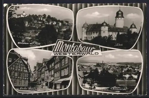 AK Montabaur /Westerwald, Schloss, Vorder-Rebstock, Montabaur mit Schloss