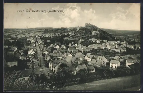 AK Westerburg /Westerwald, Ortsansicht mit Burg