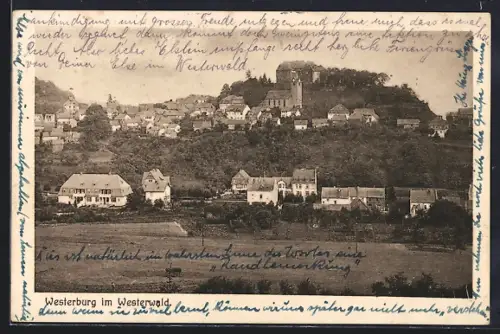AK Westerburg im Westerwald, Gesamtansicht mit Schloss