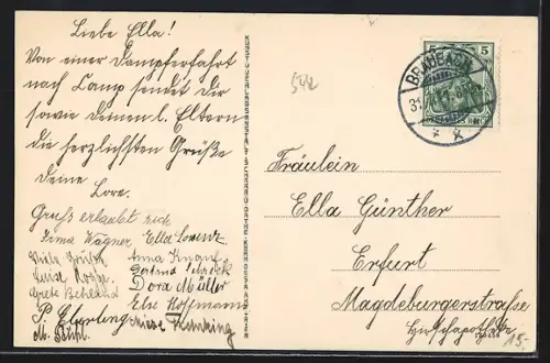 AK Camp a. Rh., Ortsansicht mit Kirche und Rhein