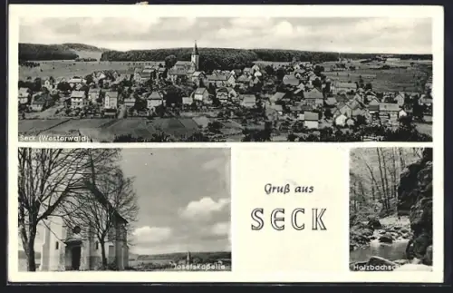 AK Seck /Westerwald, Ortsansicht, Josefskapelle, Holzbachschlucht