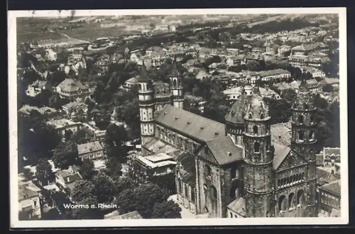AK Worms a. Rhein, Dom und Stadtansicht