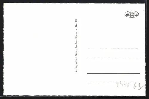 AK Brohl a. Rhein, Ortsansicht mit Rhein und Kirche