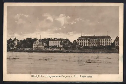AK Engers a. Rh., Königliche Kriegsschule, Rheinseite