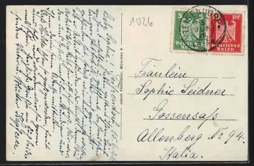 AK Teisendorf, Ortsansicht mit Kirche und Untersberg