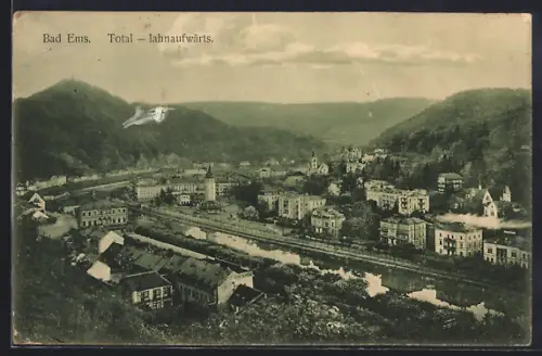 AK Bad Ems, Gesamtansicht lahnaufwärts