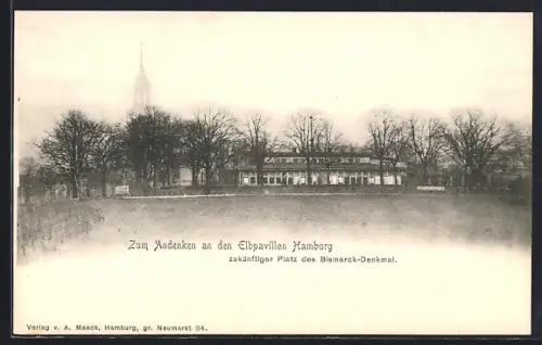 AK Hamburg-St.Pauli, Elbpavillon, zukünftiger Platz des Bismarck-Denkmals