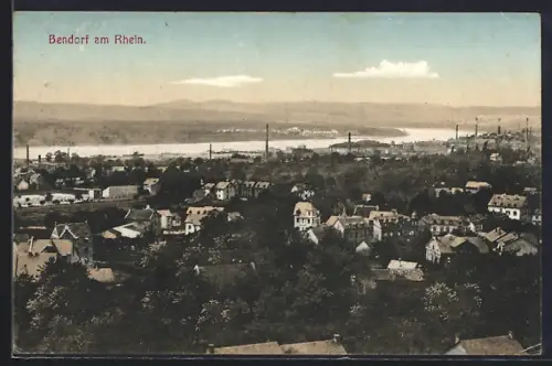 AK Bendorf am Rhein, Panorama mit Blick auf Stadt und Rhein