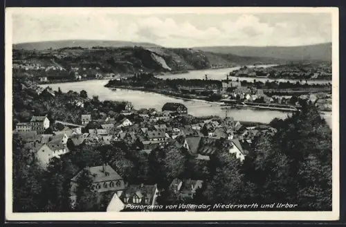 AK Vallendar /Niederrhein, Panorama von Vallendar, Niederwerth und Urbar