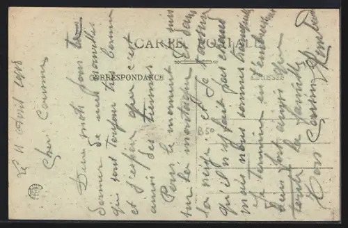 AK Modane, Gare et la Poste avec montagnes en arrière-plan