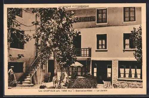 AK Les Chapieux, Edelweiss-Hôtel, Le Jardin