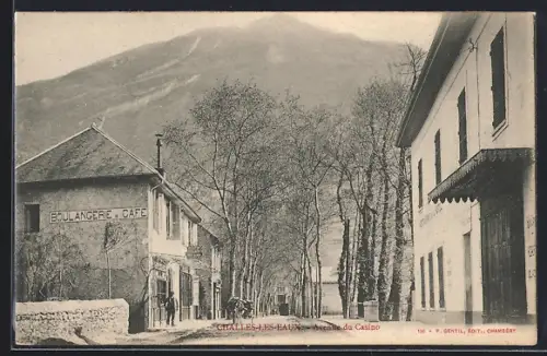 AK Challes-les-Eaux, Avenue du Casino avec boulangerie et café