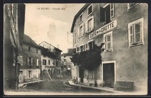 AK La Balme, Grande Rue avec le Café de la Grotte