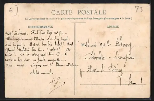 AK La Balme, Grande Rue avec le Café de la Grotte