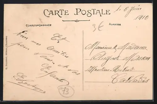 AK Challes-les-Eaux, Un Bonjour de Challes-les-Eaux avec vues intégrées dans les lettres