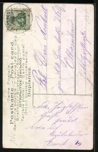 Lithographie In der Schweiz, in der Schweiz, in Tirol, Paar in Volkstracht auf der Hütte