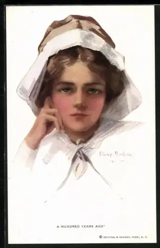 Künstler-AK Philip Boileau: Portrait Frau mit Haube