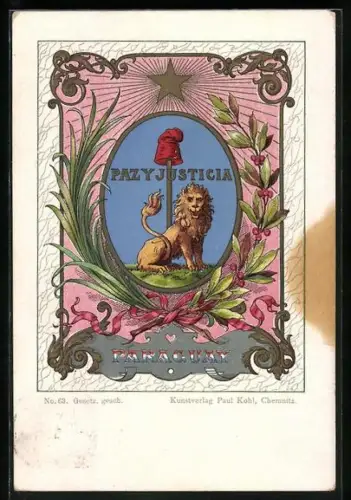 AK Pazy Justicia, Wappen von Paraguay